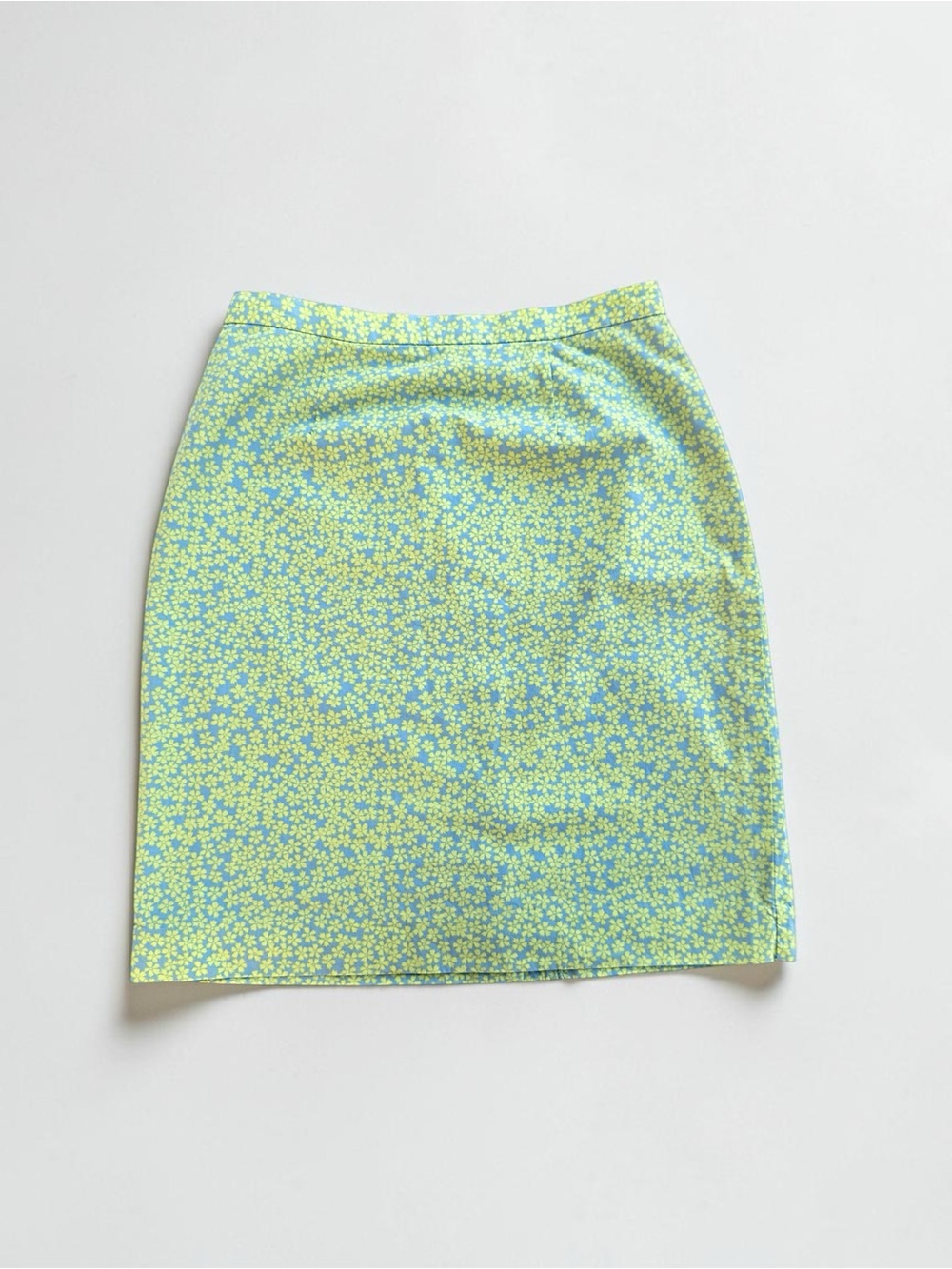 ✨Vintage Y2k✨Casual Corner Annex✨Petite Blue & Lime Green Floral Skirt✨